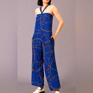 NWT $170 retail Sz Med Anthropologie halter jumpsuit